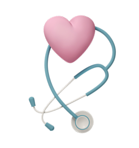 Heart with stethoscope